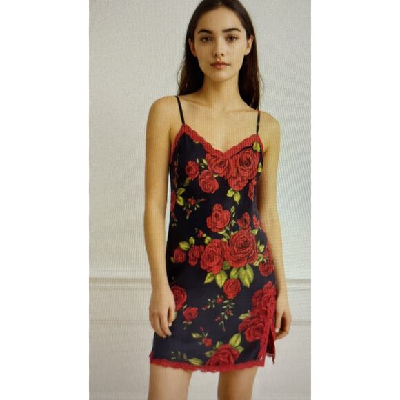 Victoria Secret large lace slip dress negligee camisole night mini gown red - Picture 8 of 8